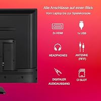 TELEFUNKEN XF32N750M, 32 Zoll, Full HD, LED TV, 800 Mm Bildschirmdiagonale, Integrierter Triple-Tuner, Schwarz (2026) – Ansicht 3
