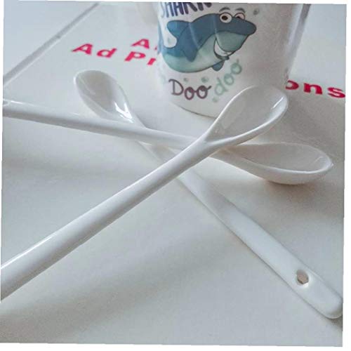 Froiny 5pcs Porcelaine Oeufs Cuiller pour Desserts Café Thé, Cuillère en Céramique, Vaisselle Thé Petit Cuillère – vue 6