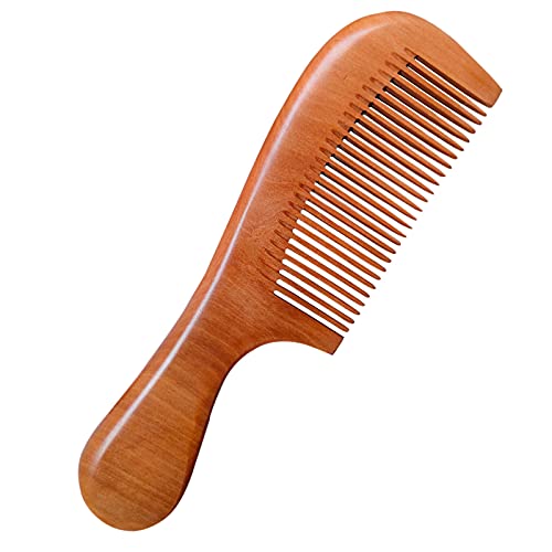 Lychee Tree Lychee Tree Natural Wooden Hair Combs,for Curly Hair Detangling anti-static fine tooth Wooden Combs, gifts combs for women and men (Fine tooth comb), Brown, One Size