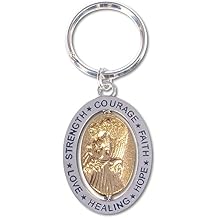 AngelStar Hope/Courage/Strength/Love/Healing/Faith Angel Key Chain, Silver, 1.75"