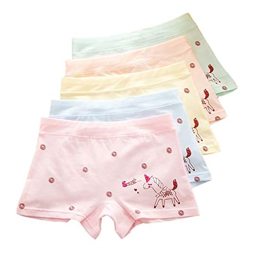 XPXGMT 5 Packa Tecknade Djur Flickor Tjejer Underkläder Bomull Barn Baby-flickor Boxershorts 8-10 år