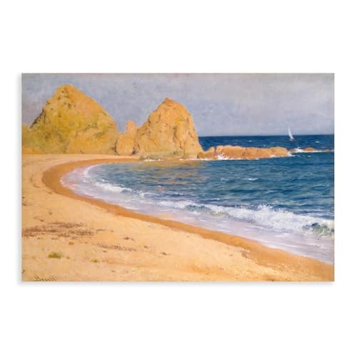 Poster Beach at Tossa De Mar Joan Brull toile 30x45cm