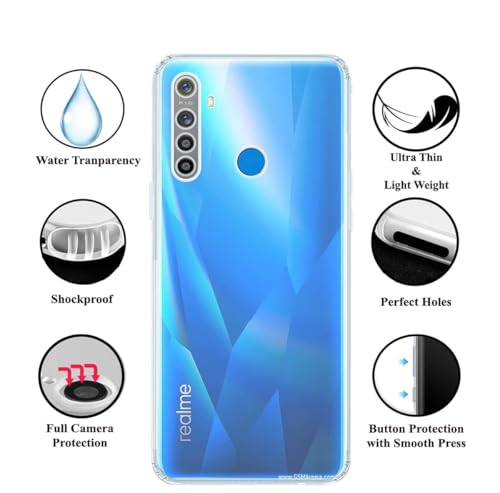 Image of COVERBLACK Rubber Silicone Back Cover for Realme 5s - Transparent
