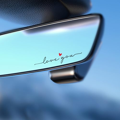 Image of 10pcs Car Stickers, Cars Decals I Love You Drive Safe Mirror Sticker Trust in God Rearview Mirror Decals Car Window Vinyl Decal Various Style Makeup Rear View Mirror Sticker Set Fits Most Vehicles