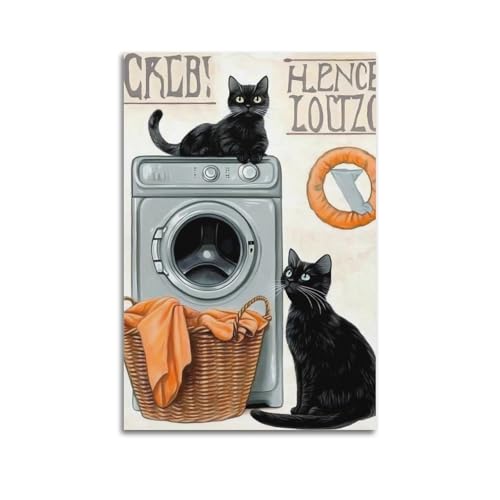 Toile vintage pour salon sans cadre : dites adieu aux murs tristes avec ce chat noir