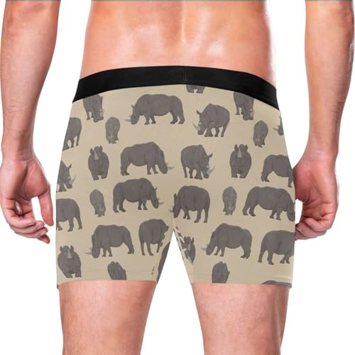 Men's Boxer Briefs Novelty Soft and Breathable with Fly Rhinoceros Underwear for Men3