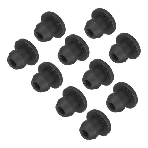 Image of MECCANIXITY Silicone Snap in Locking Hole Plugs,Rubber Panel Seal Cover Flush Type Panel Round for Kitchen Rubber Bulkheads Waterproof Sealing Plugs 5mm /0.2 Inch Diameter Black,Pack of 50