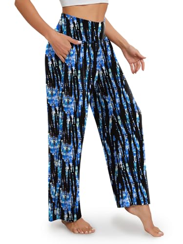 Image of Gracyoga Wide Leg Yoga Pants for Women Casual Loose Cozy Sweatpants High Waisted Lounge Pajama Flowy Pants With Pockets