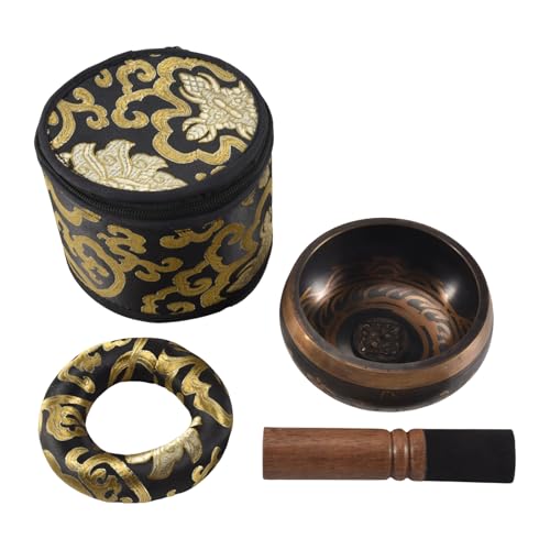 Bol chantant tibétain du Népal avec coussin et maillet double