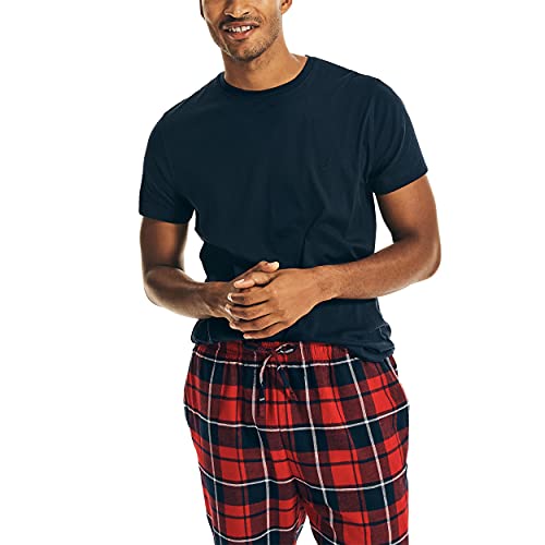 Nautica Men's Flannel Pajama Set, Navy, Large #TOP3