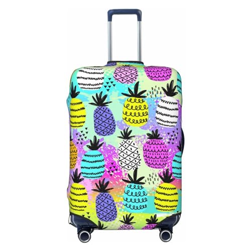 Graffiti Pineapples Luggage Cover Protector Anti-Scratch Washable Fits 18-32 Inch Luggage-X-Large