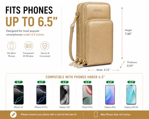 Image of Crossbody Cellphone Purse Women Touch Screen Bag RFID Blocking Wallet Handbag Shoulder Strap