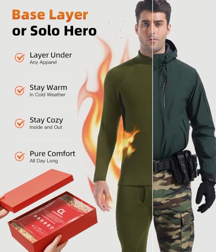 Image of CL convallaria Thermal Underwear Long Johns Set Mens Winter Gift Hunting Gear Sport Base Layer Bottom Top
