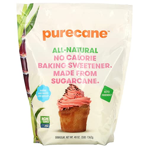Purecane Sugar Substitute Baking Sweetener, Purecane Baking Pouch, Granular Sugar Alternative, Zero Calorie Sweetener, Non Gmo, Vegan, Diabetic & Keto Friendly 48 Ounce #TOP2