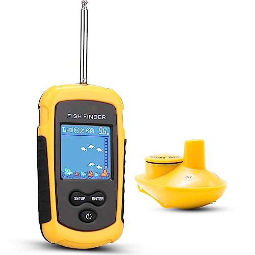 Image of Atibin Portable Kayak Depth Finder Fishing Wireless Castable Fishing Finder Transducer Canoe Shore Fish Finder Detector Sonar Handheld Sea Lake