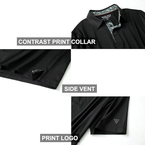 Image of Mens Polo Shirts Short and Long Sleeve Casual Solid Stylish Dry Fit Performance Designed Collared Golf Polo Shirts for Men