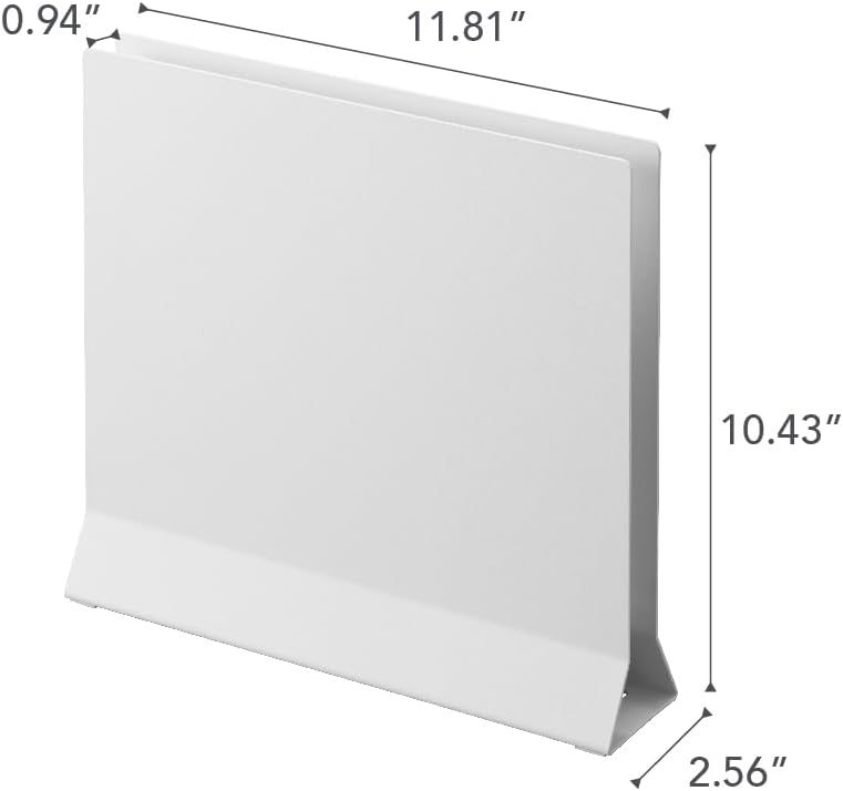 Yamazaki 1999 Placemat Stand, White, Approx. W11.8 x D2.6 x H10.4 inches (30 x 6.5 x 26.5 cm), Tower Placemat Storage, Tray Storage, Round Compatible
