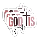 (3PCS) God is Good Stickers – Faith Based Waterproof Vinyl Decals for Laptops, Water Bottles, Tumblers, Scrapbooks – Uplifting Inspirational Quote – 3' x 2.7'