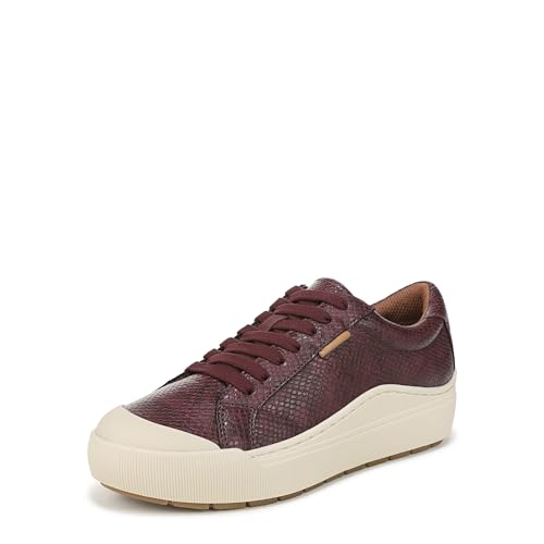 Dr. Scholl's Women's Time Off Sneaker Dark Burgundy Snake Embossed 6.5 M