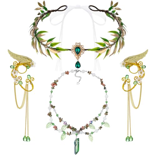 Tondiamo 3 Pcs Woodland Ren Faire Accessories Fairy Flower Leaf