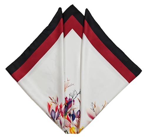 Image of Satin Silk Small Square Scarf for Women, Printed Soft and Comfy Neck Head Tie Scarf Bandana