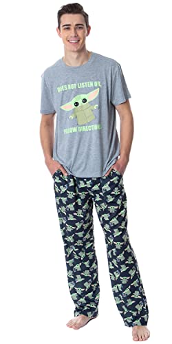 Star Wars Men's The Mandalorian The Child Grogu Cartoon Sleep Pajama Set
