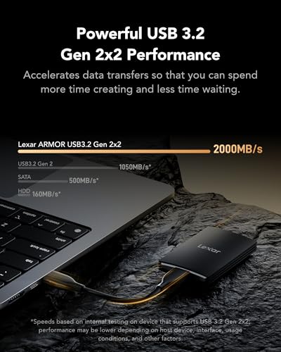 SSD Portable Lexar Armor 700 1To USB 3.2 Externe Rapide pour Mac et PC - 3