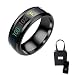 LGZY Anillos de Temperatura para Parejas con Caja de Anillos, Monitor de Temperatura Anillos Sensor de Termómetro Digital Cuerpo Anillos Inteligentes Pareja Amantes,Negro,9