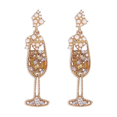Champagne Glass Dangle Earrings for Women Cover