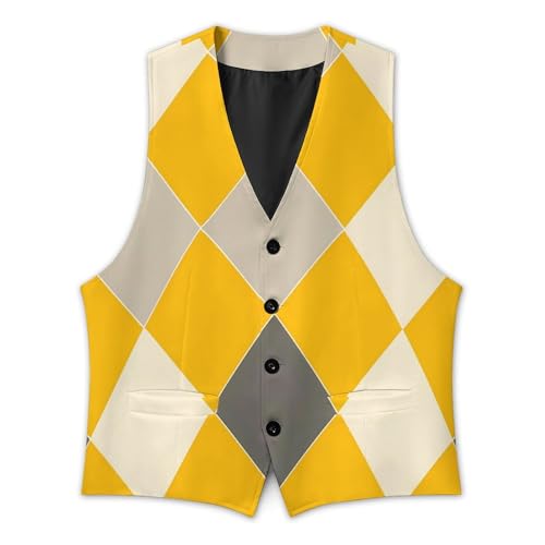 Harlequin Vintage Or Argyle Men's Suit Vest Slim Fit Business Dress Party Pattern Waistcoat Vest Top4
