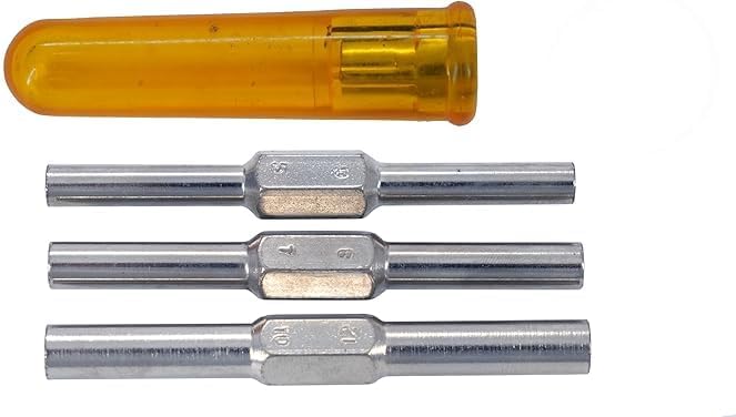 PRESIZE Clock Winding & Let Down Release Tool (Sizes- 3.5 to 5.25mm) - Mainspring Let Down Tool with 6 Key Shafts - Steel (Nickel Plated) with Plastic Handle