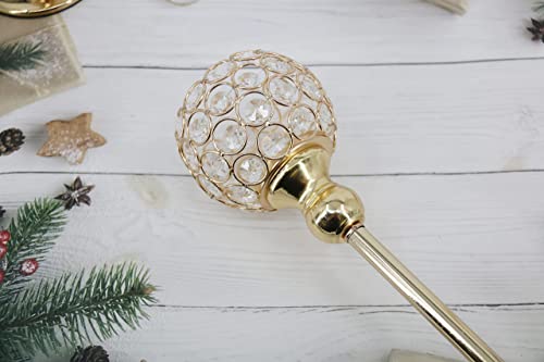 Crmeno Gold Crystal Candle Holder Candlestick Set Of 3 Indoor Decoration For Dating Wedding Party 9.8" 11.8" 13.8" #TOP5