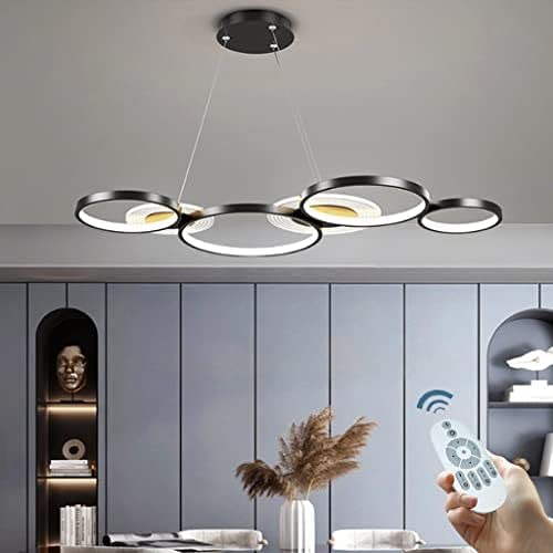 Suspension luminaire LED dimmable 4 anneaux pour éclairage de plafond
