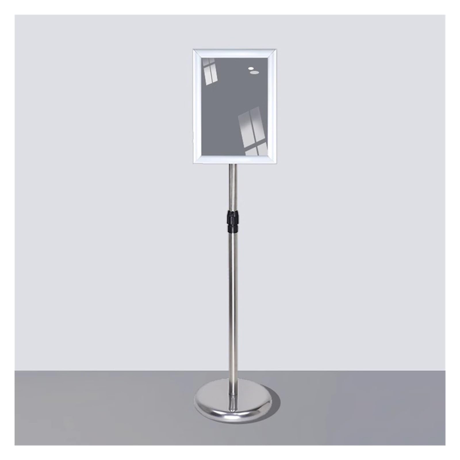 WIGSELBL Soporte ajustable para carteles de suelo, soporte de menú, para exhibición de bodas, negocios, soporte para letreros de menú para visualización vertical y horizontal (plateado, A2)
