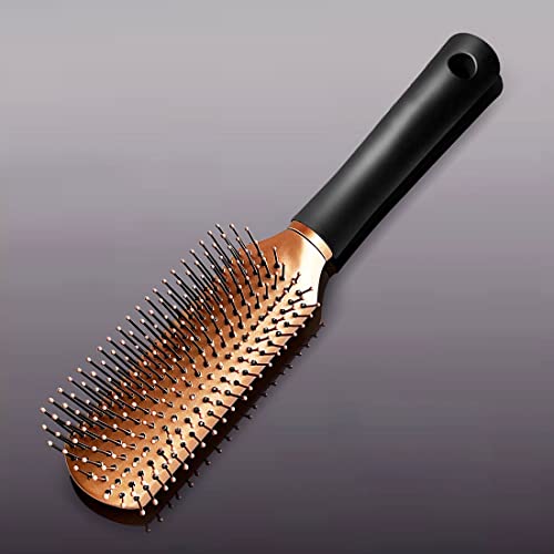 Leenchiry Rectangle Hair Brush Wet Hair Brush Detangler Brush For Blow Drying Anti-Static Nylon Bristle Hair Comb Brush Detangling Hair Brushes For Women And Men All Hair Types Curly And Straight Wet And Dry (Rectangle, Golden) #TOP1