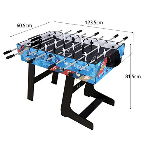 Hlc 4 In 1 Multi Game Table 4 Ft Combo Game Table Set W/Pool/Snooker,Soccer Foosball, Slide Hockey And Table Tennis Table For Home, Office, Gaming Room, Blue #TOP6