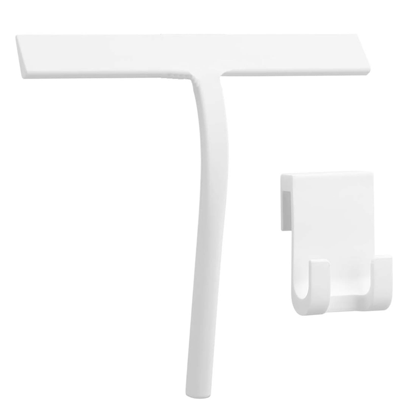 Duschabzieher Badezimmer-Duschabzieher, Glaswischer, Fensterspiegel, Silikonschaber mit Halter, Reinigungswerkzeug(White)