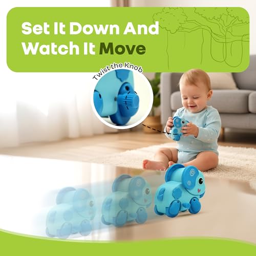 Image of R for Rabbit 4Pcs Orapple Safari Wind-Up Toys for Kids Key Operated Battery-Free Safe ABS Material Animal Toy BIS Certified Boosts Motor Skills Creativity & Fun Playtime (Multi 1)