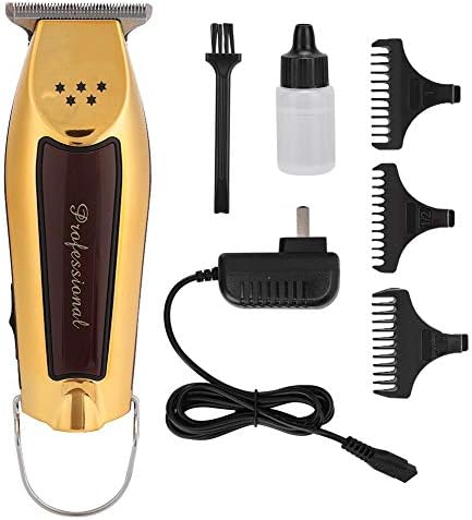 Hair Clipper, Rechargeable Cordless Adjustable Professional Hair Trimmer with 3 Guide Combs Great for Barbers and Stylists do Hair Carving, Trimming(Gold)