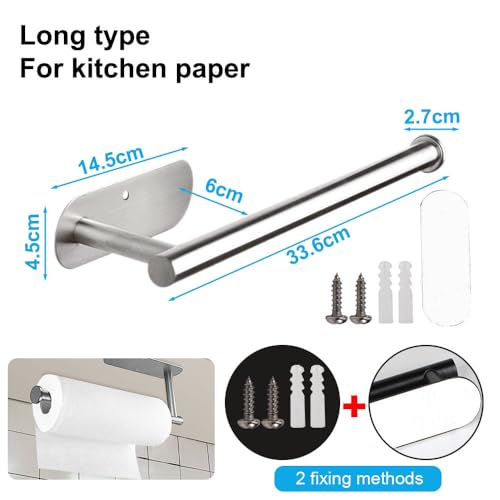 Soporte para toallas de papel de cocina adhesivo para organizar baños sin taladrar la pared 3