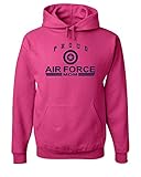 Tee Hunt Proud Air Force Mom Hoodie US Air Force USAF Sweatshirt Hot Pink L