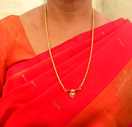 Image of Radha's Creations Women's 1 Gram Gold Plated Copper Mangalsutra with Chain 24 inch and Vati Tanmaniya