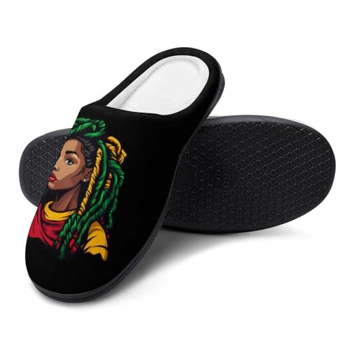 Rasta Colours Dreadlocks Woman Womens Cotton Slippers Warm House Shoes for Indoor Outdoor4