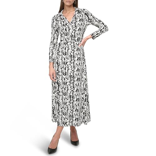 DKNY Women's Dress, Ivory/Black, 2