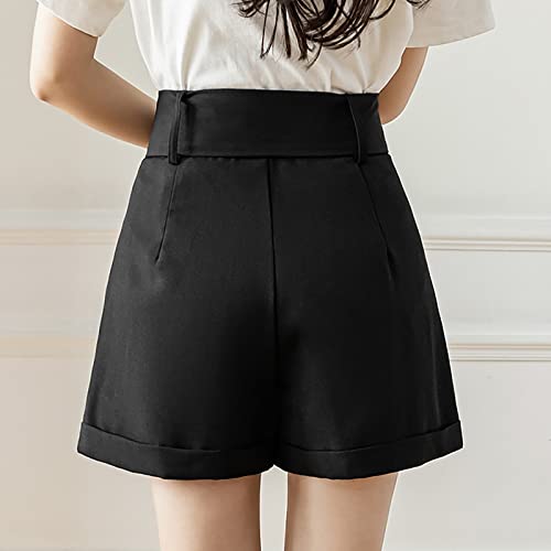 Womens Shorts Pants Suit Women Casual Lightweight Shorts Baggy Trendy Short Pants High Waist Active Black #TOP3