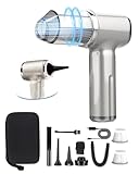 Car Vacuum Portable Cordless,22000Pa 4 in 1 Vacuum Cleaner&Air Duster,120W High Power Brushless Motor Handheld Vacuum Cordless,Type-C Charge,Multi-Nozzles for Car,Home,Office,Pet(Bright Silver)