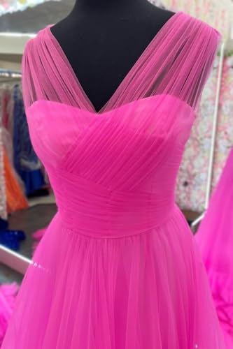 Layered Tulle Prom Dresses V Neck Ball Gowns for Women Foraml A Line Plus Size Evening Dress4