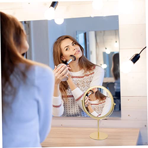 Espejo de maquillaje de escritorio rotatorio con luces miniatura 7