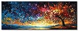 ShengDexin Lienzo Cuadros Árbol de la Vida Grande 120 x 30 cm, Cuadros de Pared Salón Sin Marco, Pósteres e Impresiones de Arte de Pared Dormitorio Mural Habitación Decoración de Pared Arte de Pared