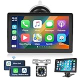 【Bluetooth Freisprecheinrichtung/ Kabellose Musik】 Der Carplay-Bildschirm nimmt Ihre Stimme deutlicher auf. Verbessertes Hörerlebnis, lässt Sie Musik-Apps abspielen und steuern und Anrufe freihändig tätigen